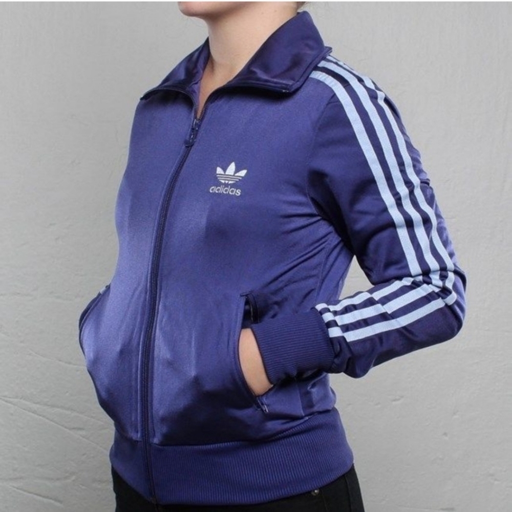 Adidas Firebird TT Zip Up Track Jacket in "Fresh Ink", Size Medium